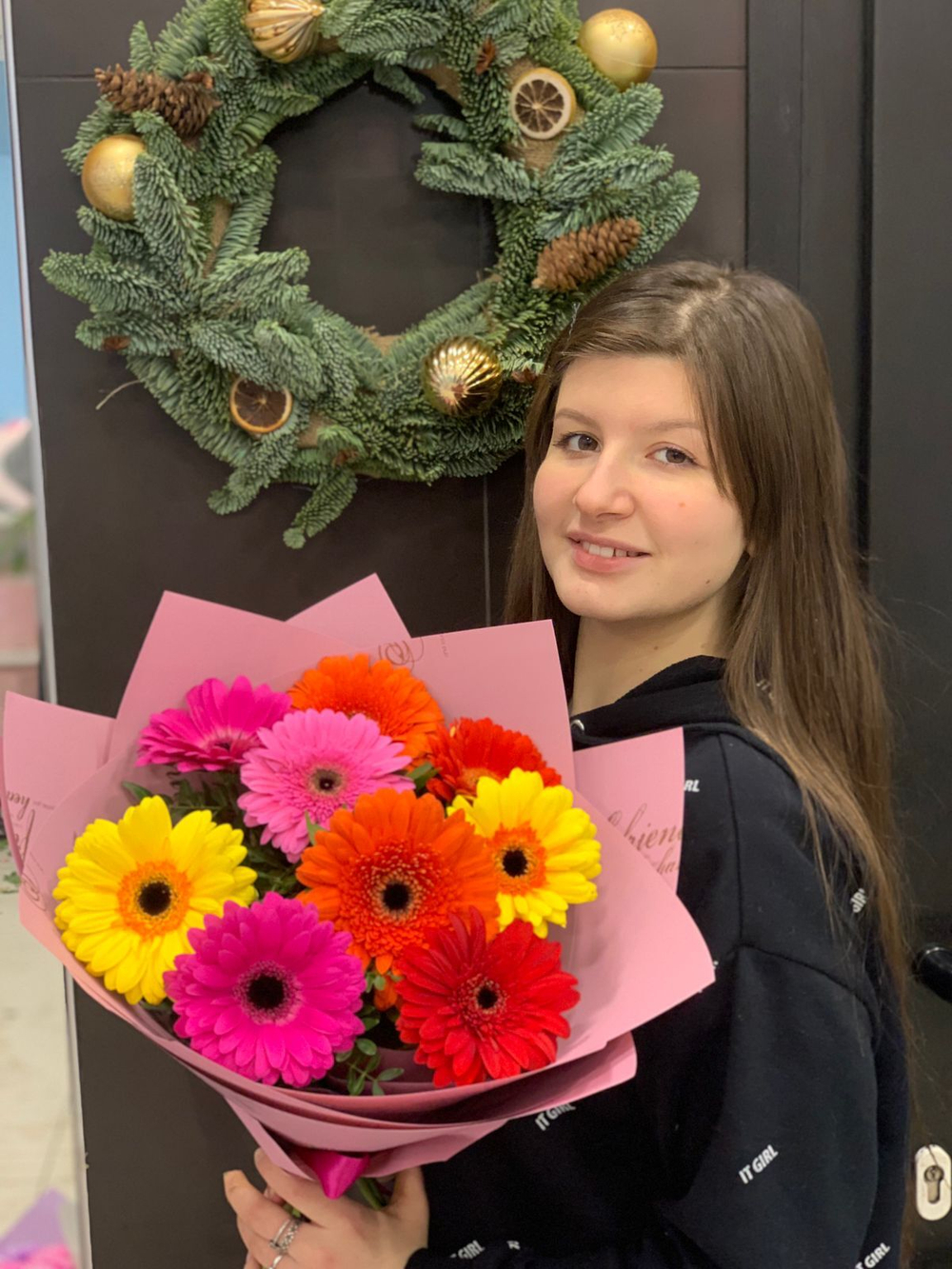 Букет из 9 гербер в пленке