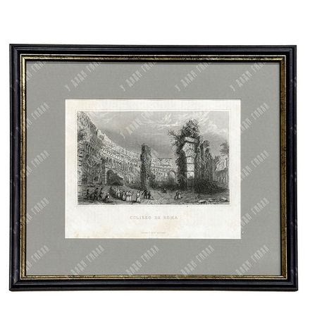 Римский Колизей. Гравюра. Испания, Мадрид. МАСТЕРСКАЯ ГАСПАРА И РОИГА. 1854.