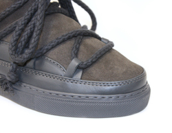 Высокие комбинированные кеды INUIKII 75202-5 Sneaker classic dark grey на меху