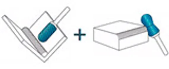 Комбинированная борфреза Karnasch цилиндр с торцевыми зубьями + угол