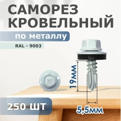 Набор саморезов 5.5 x 19 мм 250 шт. 1.25 кг.