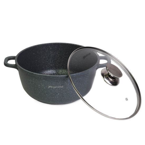 Кастрюля 4,5 л. из литого алюминия Kamille КМ 4425 с мраморным покрытием