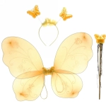 Карнавальный набор (крылья, ободок, палочка) «Фея Бабочка» (крылья 45*40 см), Жёлтый