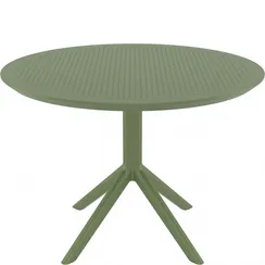 Пластиковый стол Sky Ø105 см, оливковый