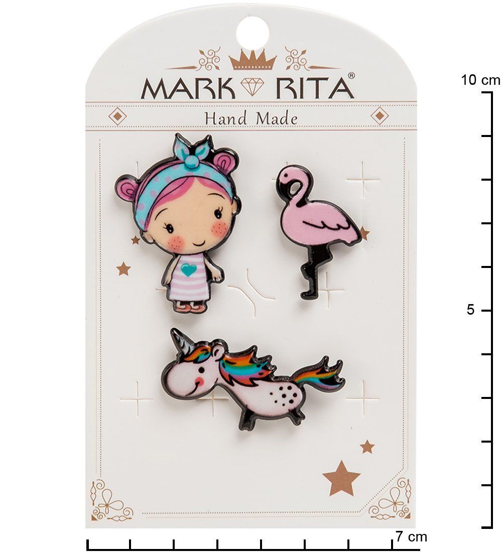 MR- 92 Н-р брошей с цанговым зажимом бабочка «Маленькие друзья» Mark Rita
