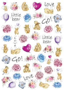 Слайдер-дизайн Crazy Shine Nails mini: Little bear