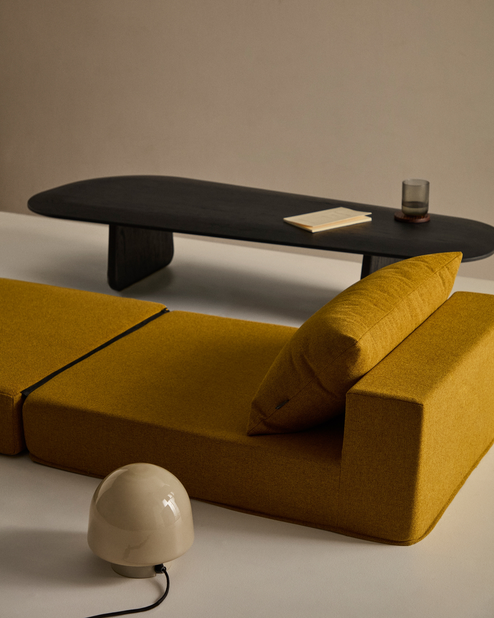 Arty горчичный трансформируемый пуф/кровать 70 x 89 (200) см