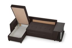 Угловой диван-кровать из массива бруса Вольберг со столиком