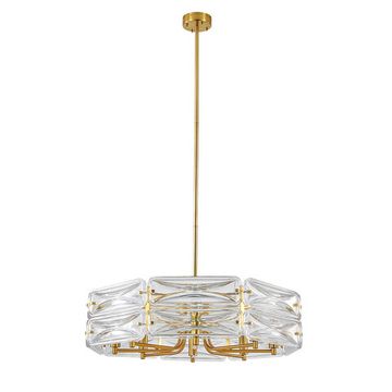 Люстра на штанге 8*E14 V000499 12046/8P Brass бронза Zaffiro Indigo