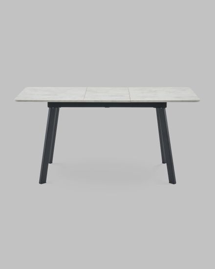 Стол Batu new 120-160/80/76 столешница ЛМДФ ароза светлая подстолье металл черный