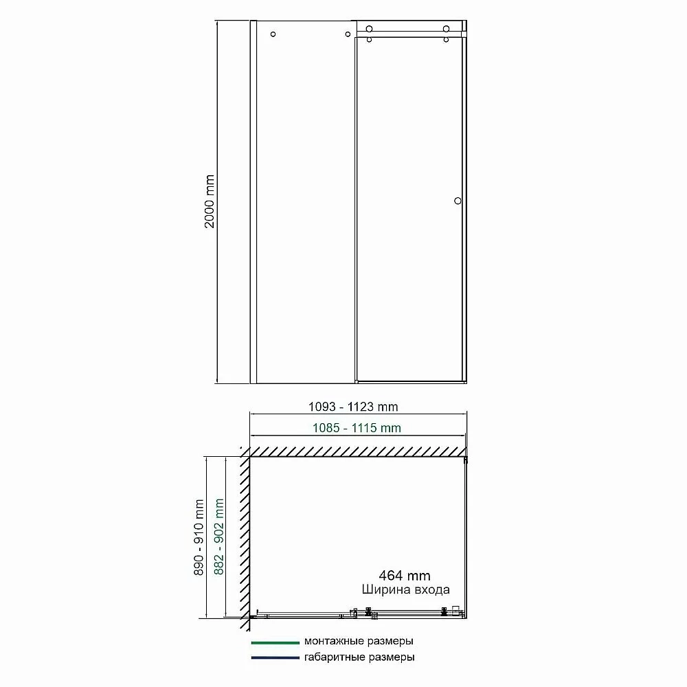 Душевой уголок WasserKRAFT Vils 56R15 110х90 стекло прозрачное/профиль серебро