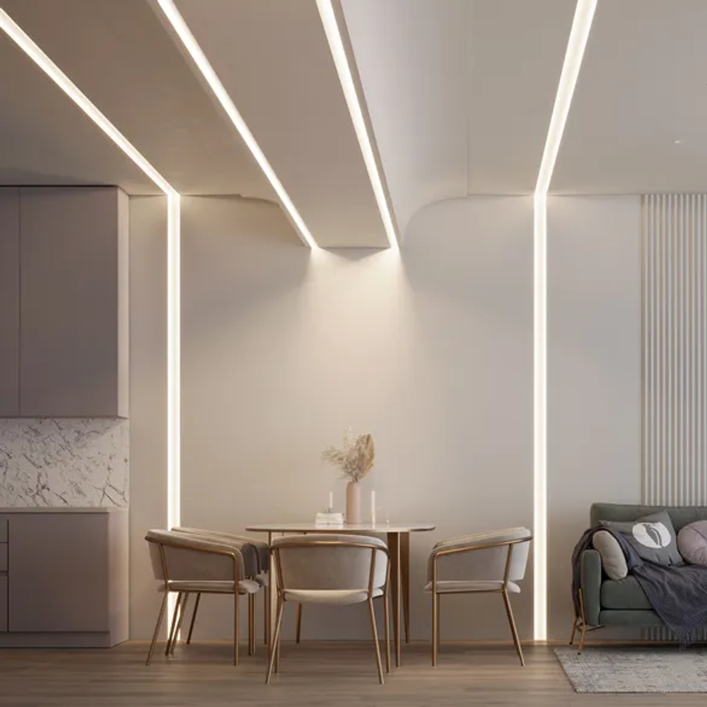 Профиль FANTOM-W45-BEVEL-2000 WHITE (Arlight, Алюминий) 039949