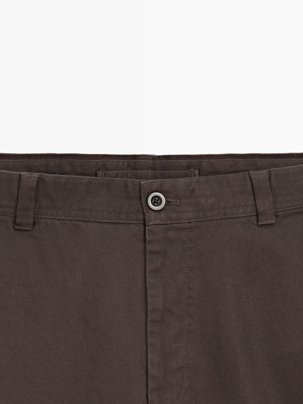 Massimo Dutti Хлопковые брюки с широкими штанинами, коричневый