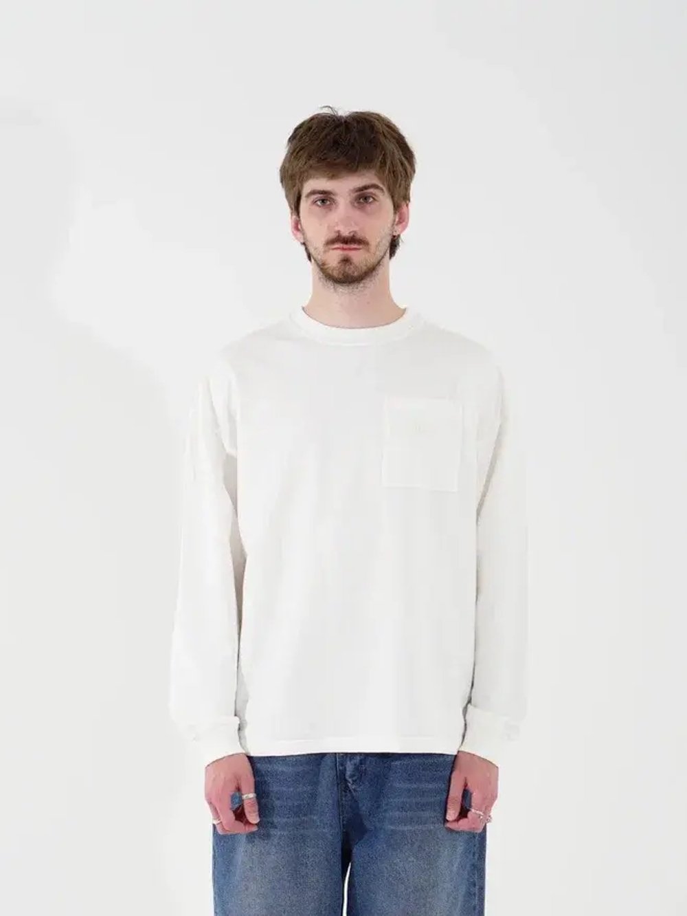 Лонгслив UNIFORM Relaxed Pocket молочный