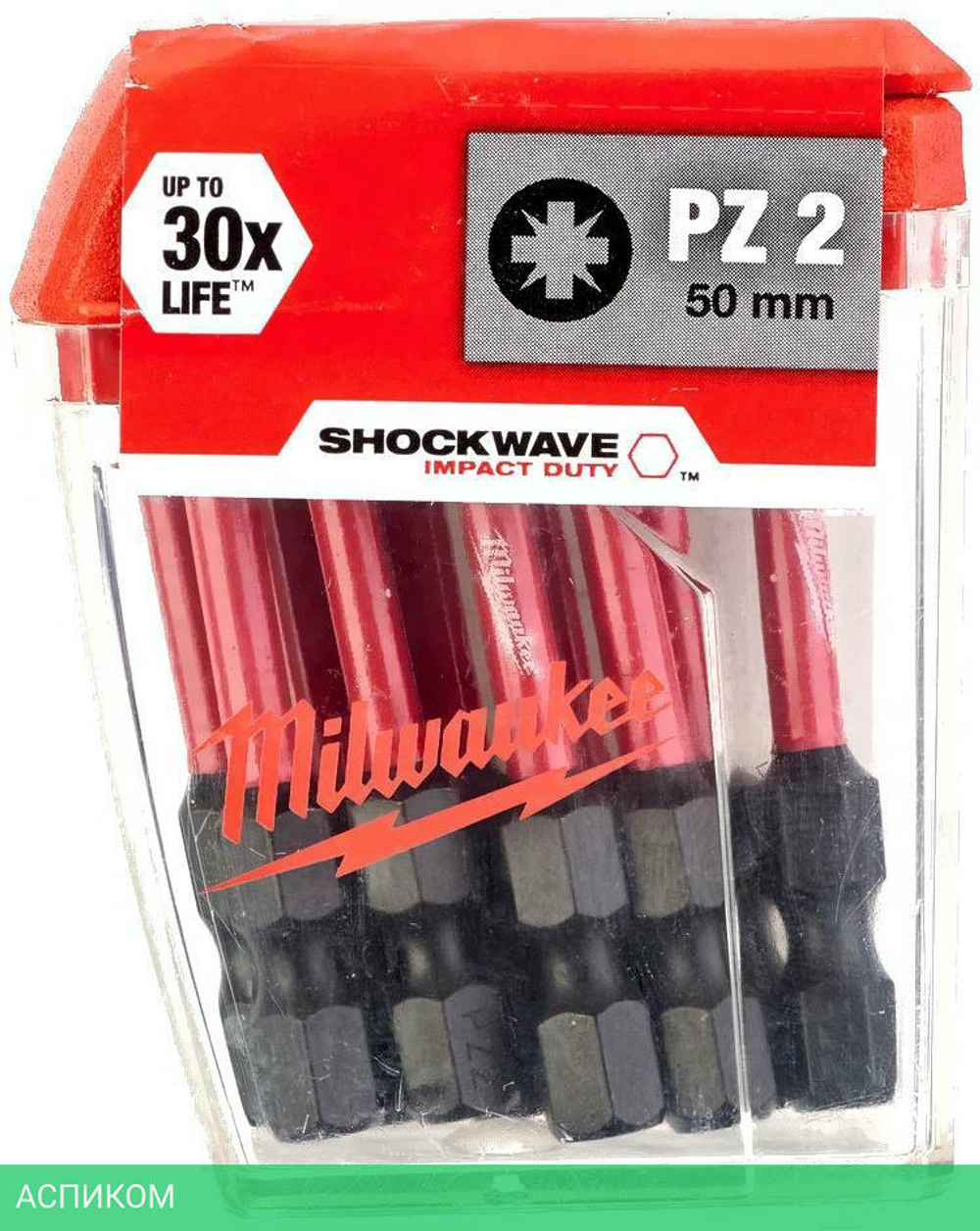 Бита Milwaukee Shockwave PZ2 50мм 10шт (4932430866)
