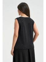 Блузка с пайетками без рукавов