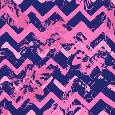 Розовые зигзаги на синем