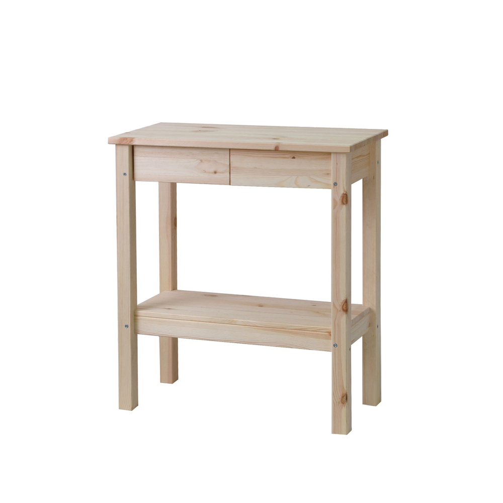 Консоль из массива сосны Ральф с 2 ящиками, 66х33х75 см, в скандинавском стиле, натуральная отделка