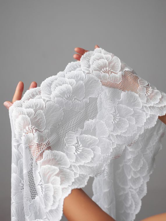 03-250 ОПТ Кружево эластичное 22 см, белый