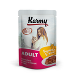 Консервированный полнорационный корм для кошек старше 1 года Karmy Adult Курица в желе