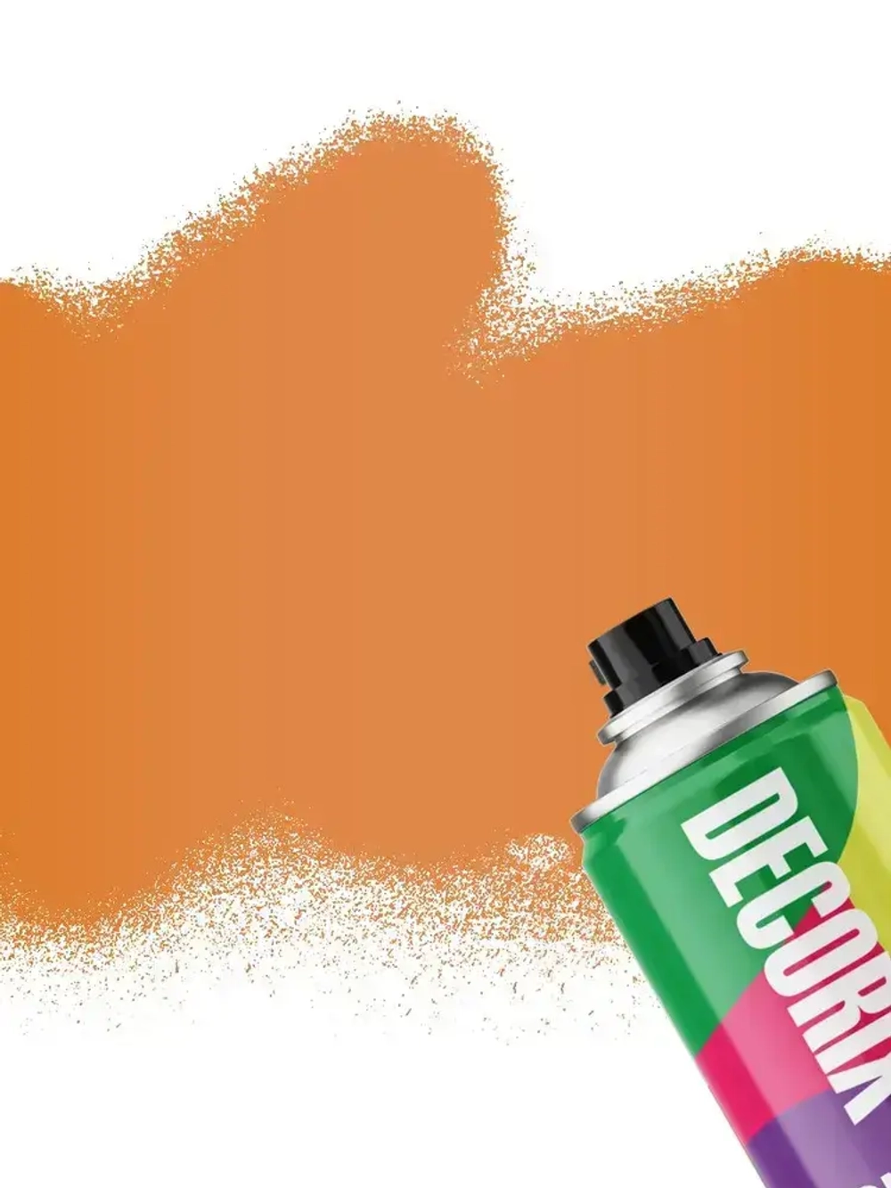 Краска аэрозольная оранжевая флуоресцентная матовая DECORIX - эмаль акриловая в баллончике для любых поверхностей 520 мл