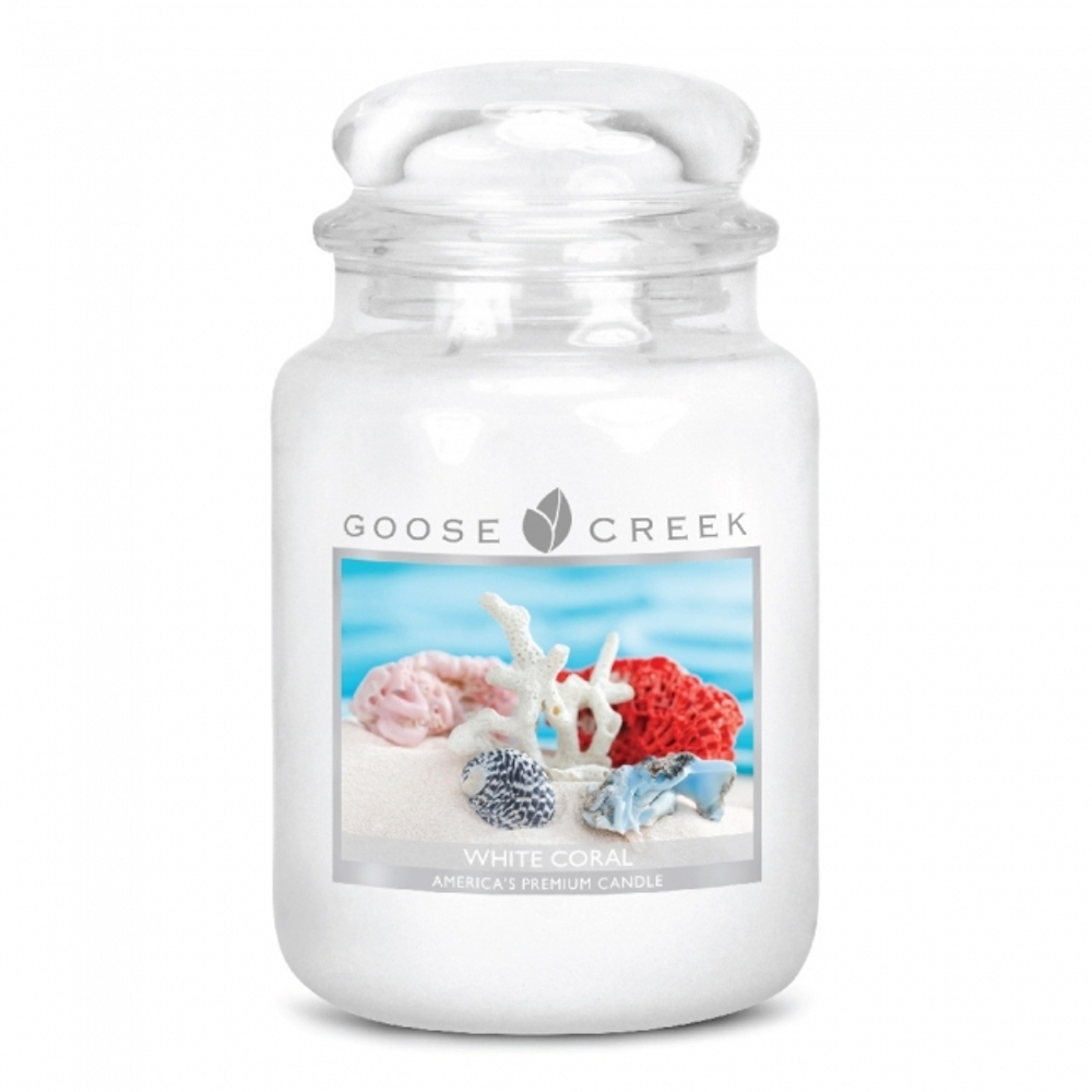 Ароматическая свеча в большой банке 680г Goose Greek White Coral - Белый корал