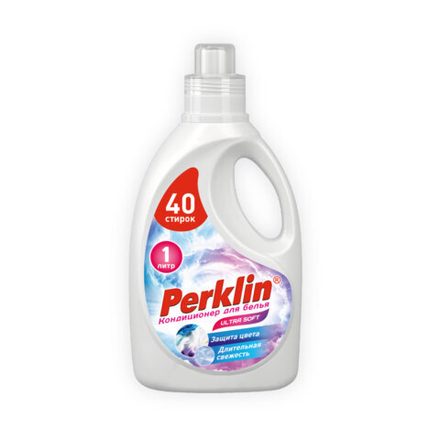 Кондиционер для белья, 40 стирок, 1 л, PERKLIN (ПЕРКЛИН) SUPER SOFT, 609780