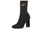 LOUIS VUITTON Silhouette Cloth Ankle Boots "Black" Women"s