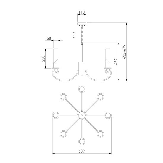 60117/8 / подвесной светильник / никель Smart
