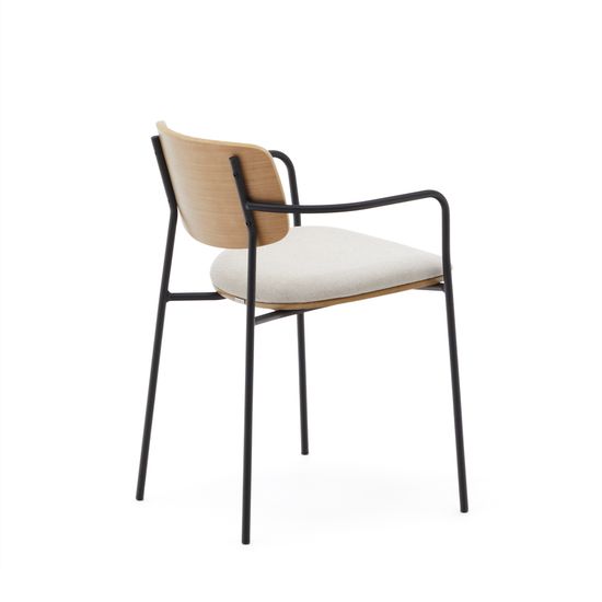 Стул Maureen дубовый шпон в натуральной отделке и черный металл Испания la Forma