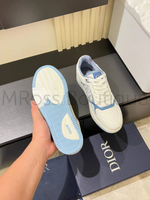 Мужские кроссовки Dior B27 белого цвета с голубыми деталями