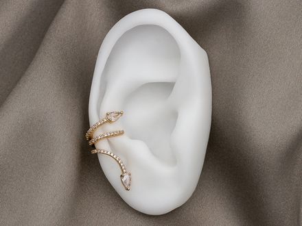 Кафф "Змейки" 25мм, со стразами