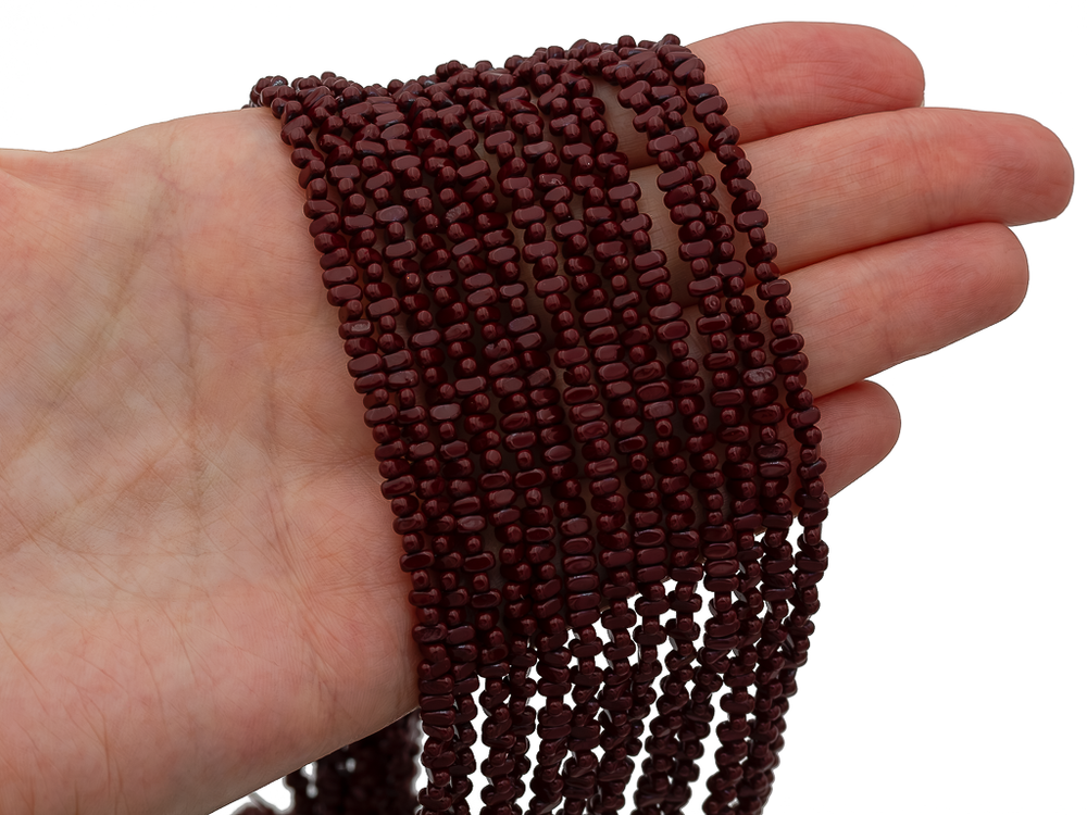 Нить гематитовых бусин "Спелая вишня", галтовка 4мм