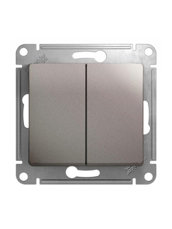 Переключатель проходной 2-кл. СП Glossa 10А IP20 (сх. 6) 10AX механизм платина SE GSL001265