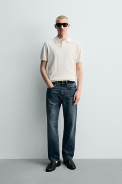 ZARA ПОЛО REGULAR FIT, ЭКРЮ