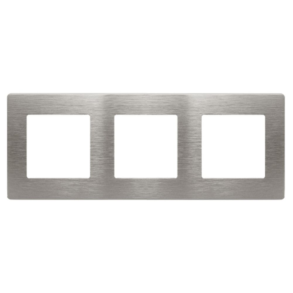 Рамка для розеток и выключателей ЭРА Серия 12 12-5103-16 на 3 поста, Сатин, титан
