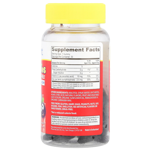 Kids Smart, Kids Smart® VITA Gummies®, железо и витамин C, для детей от 3 лет, ежевичный лимонад, 30 жевательных таблеток