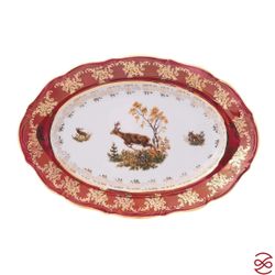 Блюдо овальное Repast Охота красная Мария-тереза 28 см