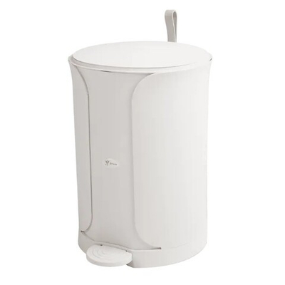 Ведро для мусора с педалью "Sтилъ" 11л, с ручкой для переноса, цвет белый