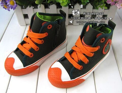 Кеды детские высокие с аппликацией яблока и усиленным носком