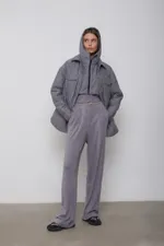 Куртка-рубашка Alexandra Talalay стёганая AW015 серая