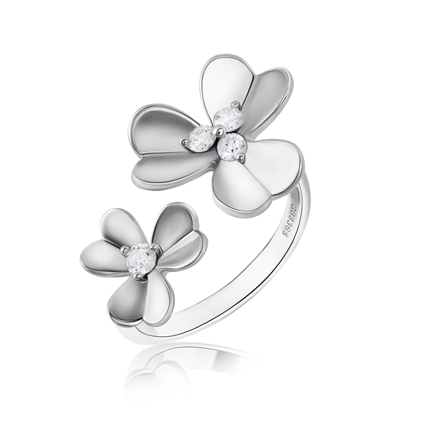 Кольцо два цветка регулирующееся