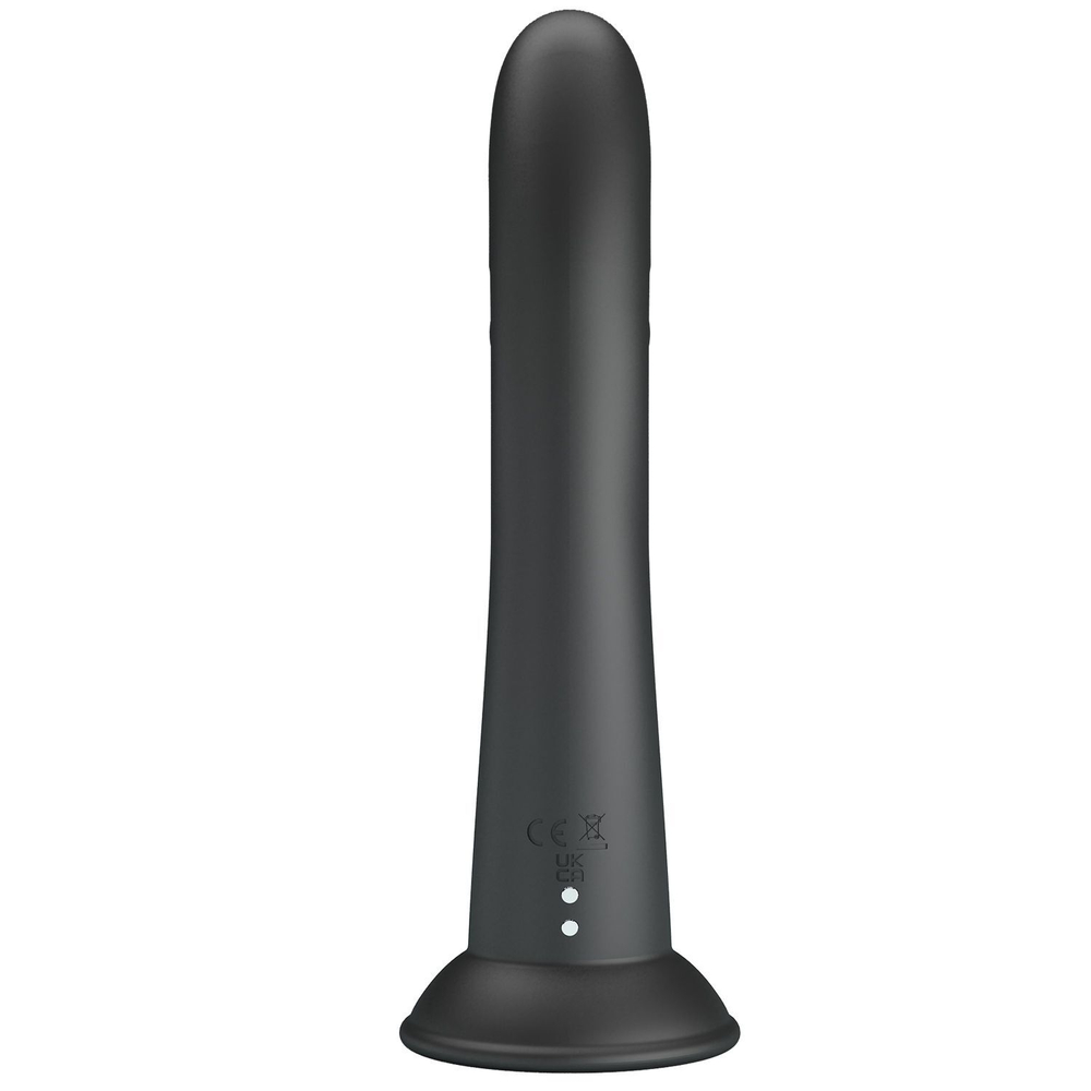 Черный вибратор на присоске с закрученным клиторальным отростком - 20 см. (Цвет: черный)