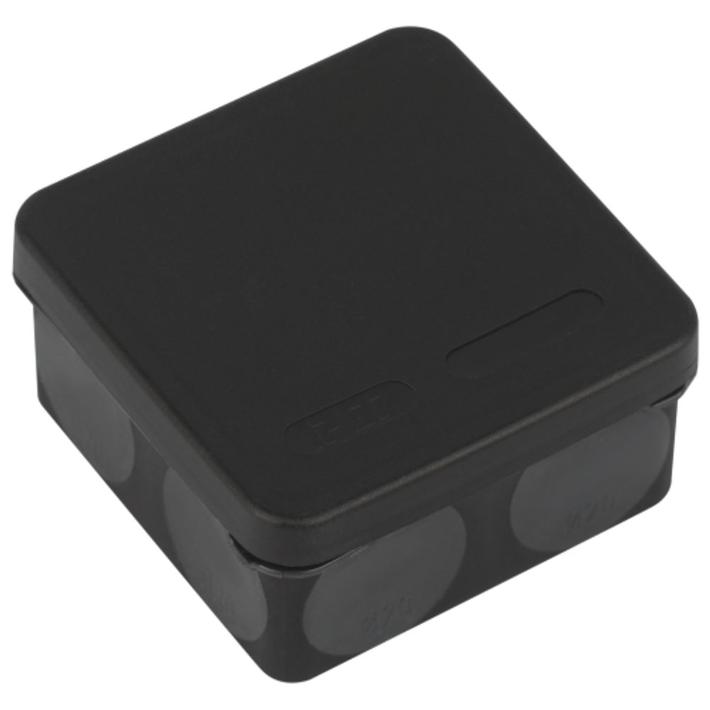 Распаячная коробка ЭРА KOR-80-80-40-8g-P-2MP-B двухкомпонентная HF стойкая к УФ 80х80х40мм черная прямой монтаж IP66