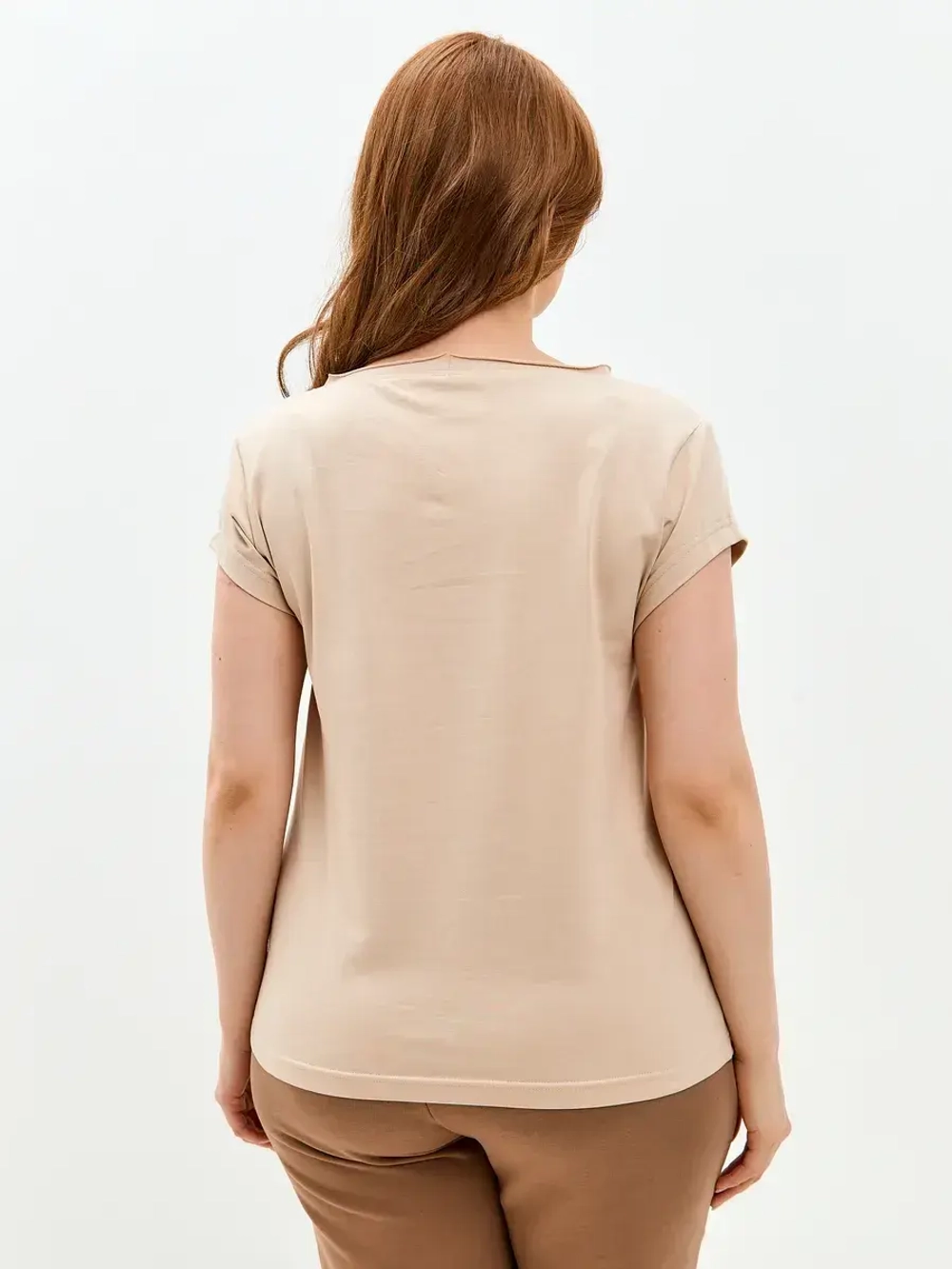 Футболка оверсайз с рукавами крылышками бежевый