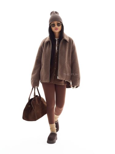 Шерстяная куртка на молнии в цвете шоколад