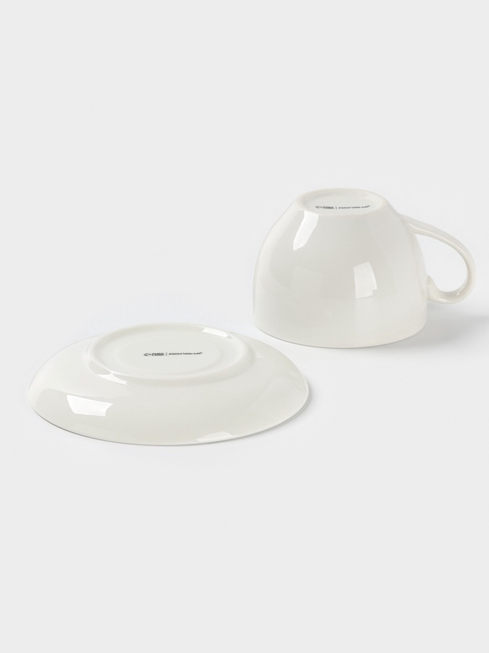 Чайная пара Доляна «Цветы», 2 предмета: чашка, 250 мл, блюдце d=15 см, фарфор, белая