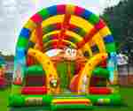 Коммерческий надувной батут «Зверята 2» с крышей, 10х6х6 м