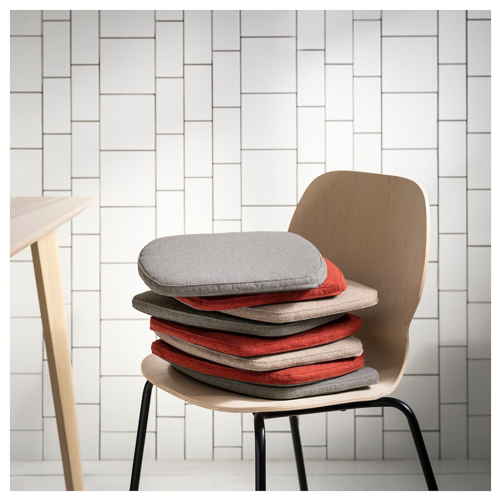 IKEA ÄLVGRÄSMAL  (ИКЕА ÄЛВГРÄСМАЛ)  -  Подушка для стула, бежевая, 32,6/31,3x33x3 см