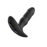 Черный анальный вибромассажёр с 10 режимами возвратно-поступательных движений - 14,5 см. (Цвет: черный)